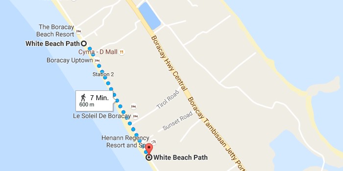 Karte Boracay - Straßenstrich White Beach